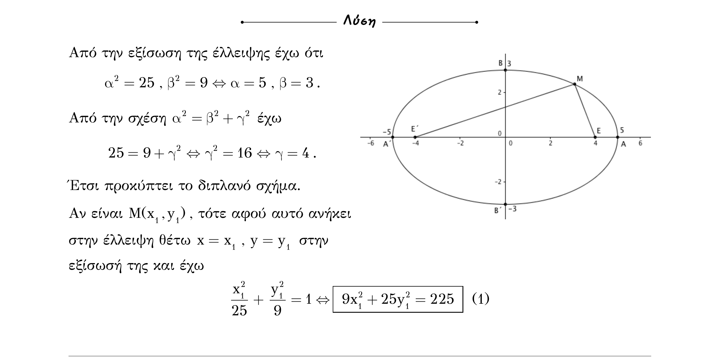 Σάρωση λύσης άσκησης «Άσκηση 620» από «Κωνικές Τομές», σελίδα 220.